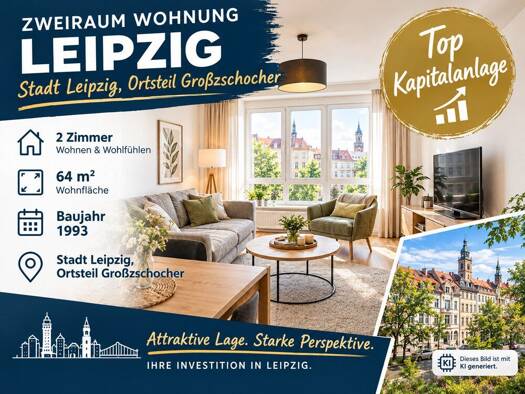 Wohnung zum Kauf 135.000 € 64,2 m² EG Großzschocher Leipzig 04249