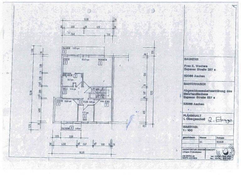 Wohnung zur Miete 1.034 € 3 Zimmer 94 m² 2. Geschoss frei ab sofort Eupener Straße 287a Aachen 52076