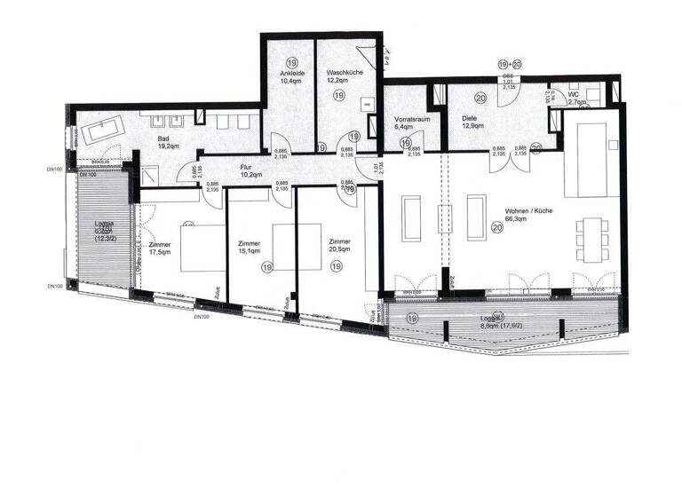Wohnung zur Miete 1.850 € 4 Zimmer 208 m² 4. Geschoss frei ab 01.06.2026 Handelshäfen Bremen 28217