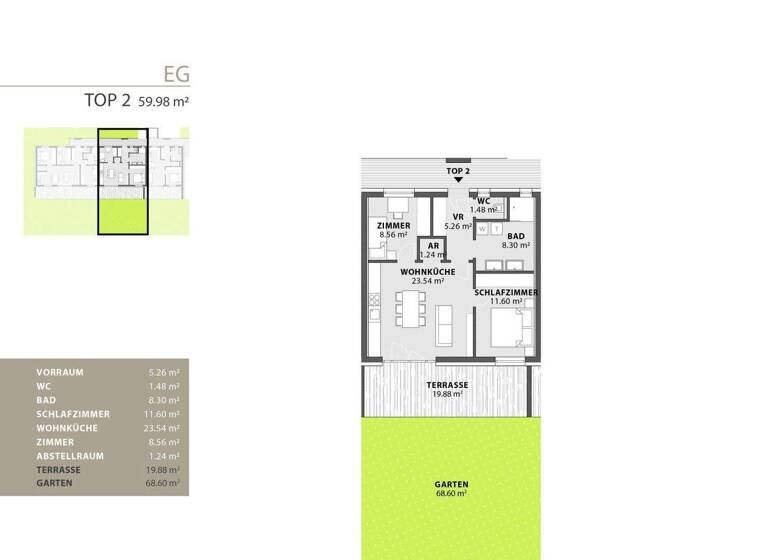 Wohnung zum Kauf - Erstbezug provisionsfrei 230.923 € 3 Zimmer 60 m² EG Krottendorf-Gaisfeld 8564