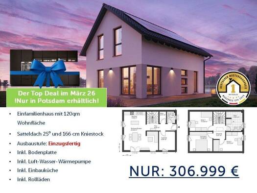 Einfamilienhaus zum Kauf provisionsfrei 540.188 € 3 Zimmer 122 m² 916 m² Grundstück Borgsdorf Hohen Neuendorf 16556