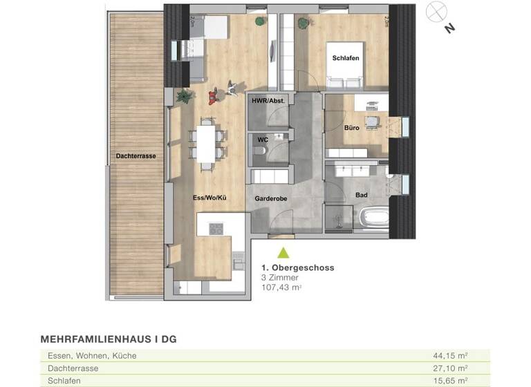 Wohnung zum Kauf provisionsfrei 664.000 € 3 Zimmer 107,5 m²<br/>Wohnfläche Dachgeschoss, 2.<br/>Geschoss Schwabach Schwabach 91126