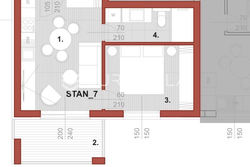 Wohnung zum Kauf 140.000 € 1 Zimmer 37 m²<br/>Wohnfläche 2.<br/>Geschoss Bokanjac 23000