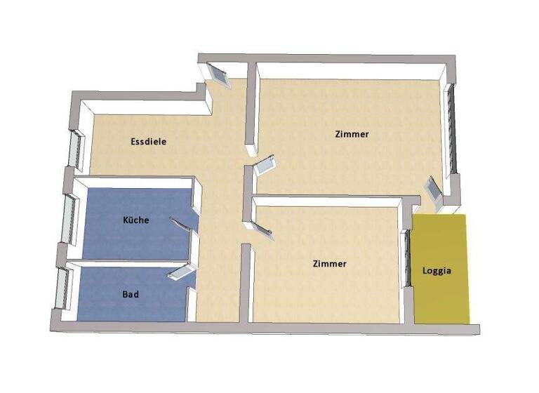 Wohnung zum Kauf 305.000 € 2 Zimmer 63 m² 1. Geschoss Buckow Berlin 12351