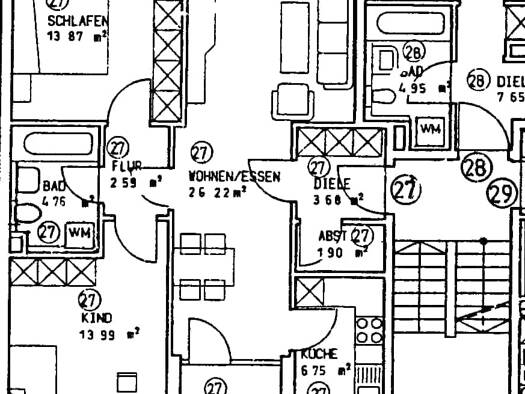 Wohnung zur Miete 540 € 3 Zimmer 77,1 m² 2. Geschoss Rimbachstraße 25 Suhl 98527