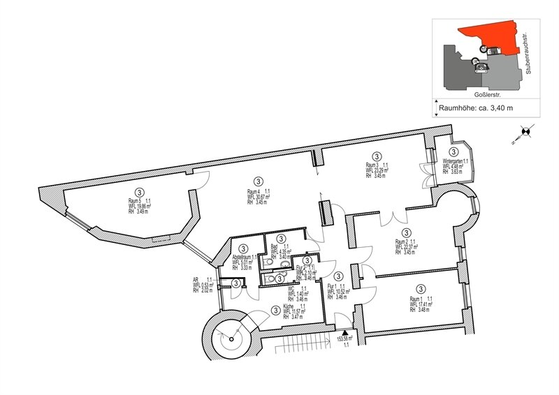 Wohnung zum Kauf 1.025.000 € 5 Zimmer 153,6 m²<br/>Wohnfläche 1.<br/>Geschoss Stubenrauchstr. 8 Friedenau Berlin 12161