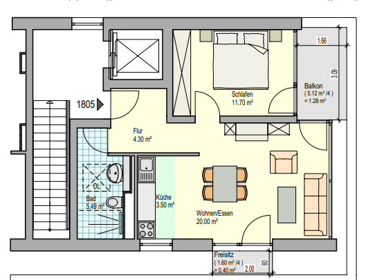 Wohnung zur Miete 725 € 2 Zimmer 47,1 m²<br/>Wohnfläche 16.01.2025<br/>Verfügbarkeit Stuttgarter Straße 18 Reichenbach an der Fils 73262