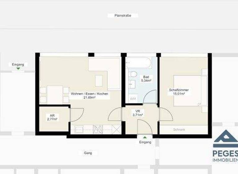 Wohnung zum Kauf 235.000 € 2 Zimmer 48,5 m² EG Salzburg 5020
