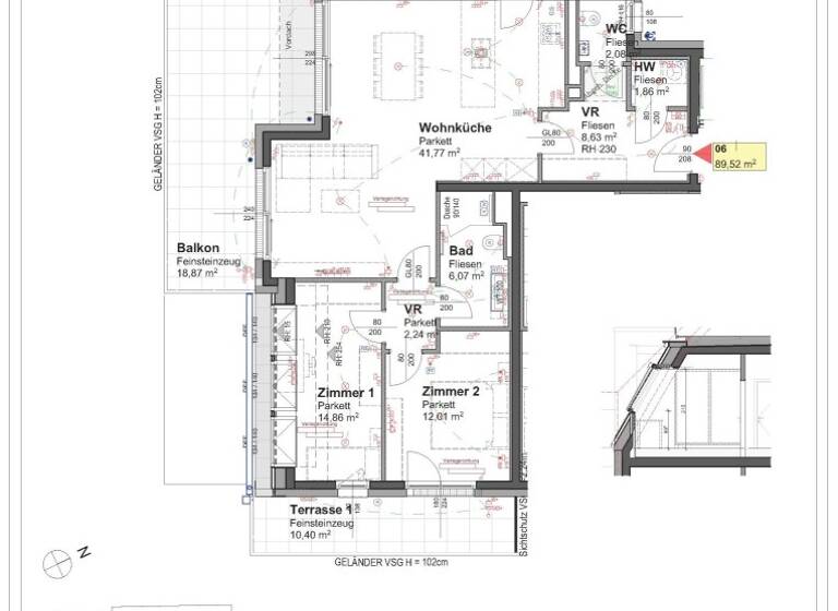 Wohnung zum Kauf - Erstbezug 799.900 € 3 Zimmer 90,2 m² 2. Geschoss frei ab sofort Wien 1220