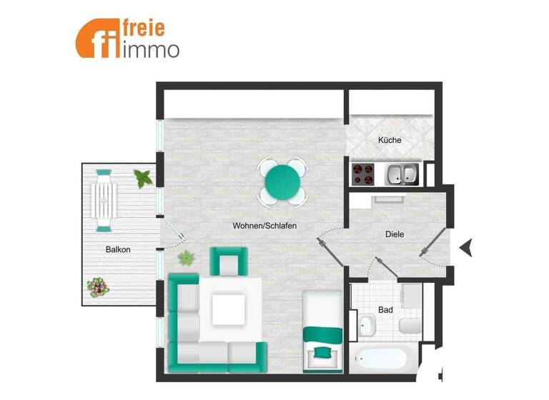 Studio zum Kauf 118.000 € 1 Zimmer 43,5 m² EG frei ab 01.07.2026 Laubegast Dresden 01279