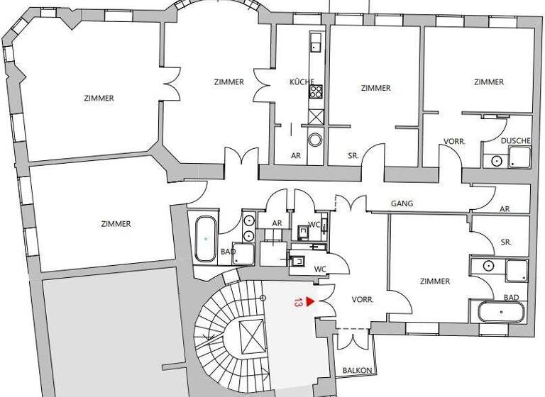 Wohnung zur Miete 2.605 € 6 Zimmer 187 m² 3. Geschoss Wien 1010