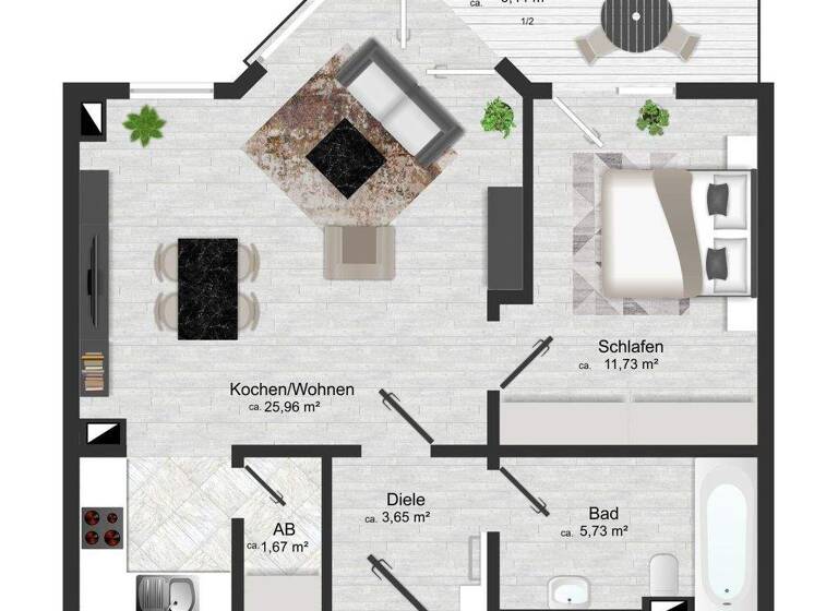 Wohnung zum Kauf 122.000 € 2 Zimmer 52 m² 1. Geschoss Dittelstedt Erfurt 99099