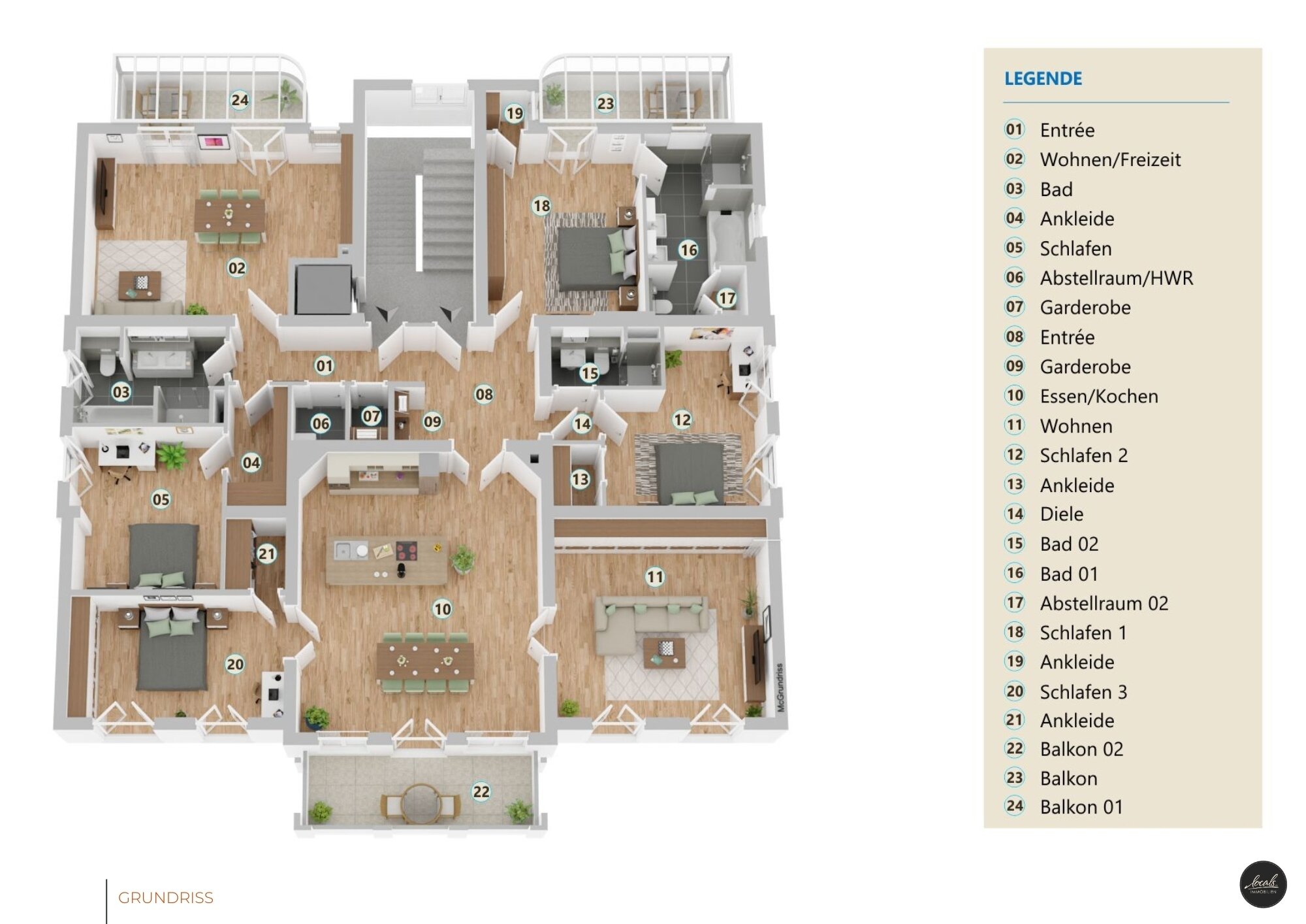 Wohnung zur Miete 5.400 € 7 Zimmer 220 m²<br/>Wohnfläche 2.<br/>Geschoss 01.02.2025<br/>Verfügbarkeit Potsdam - West Potsdam 14471