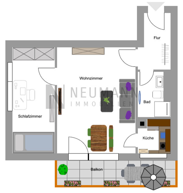 Wohnung zum Kauf 185.000 € 1,5 Zimmer 43,5 m²<br/>Wohnfläche Walldorf Mörfelden-Walldorf 64546