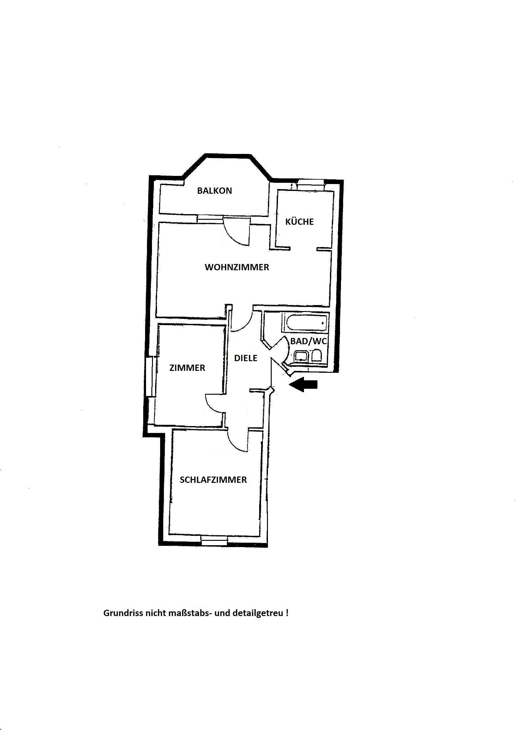 Wohnung zum Kauf 104.000 € 3 Zimmer 76,5 m²<br/>Wohnfläche 1.<br/>Geschoss Platanenstraße Volkstedt Rudolstadt 07407