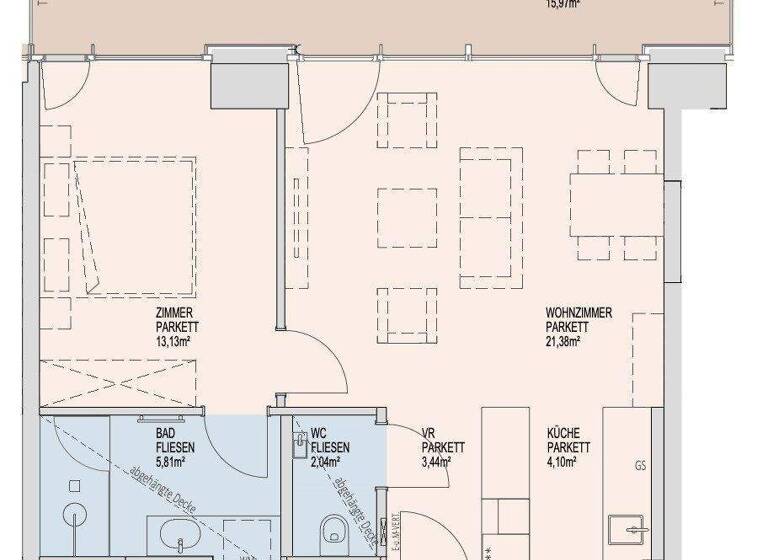 Wohnung zur Miete - Erstbezug 1.277 € 2 Zimmer 49,9 m² 33. Geschoss Donau-City-Straße Wien 1220