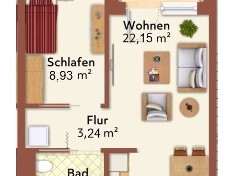 Wohnung zur Miete - Erstbezug 770 € 2 Zimmer 43,3 m² 2. Geschoss Jahnstraße 2 Velden 84149