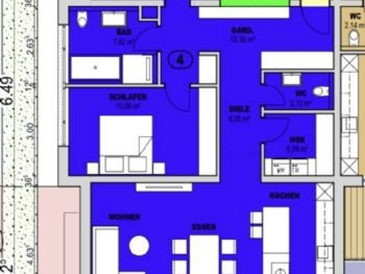 Wohnung zur Miete 1.365 € 3,5 Zimmer 113,7 m² 2. Geschoss frei ab 01.07.2026 Bietingen Gottmadingen 78244