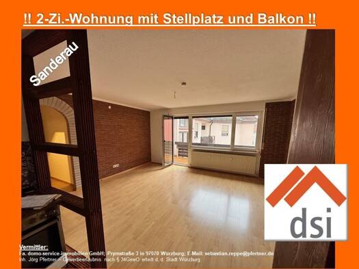 Wohnung zur Miete 550 € 2 Zimmer 58 m² 3. Geschoss frei ab sofort Bentheimstr. 13 Sanderau Würzburg 97072