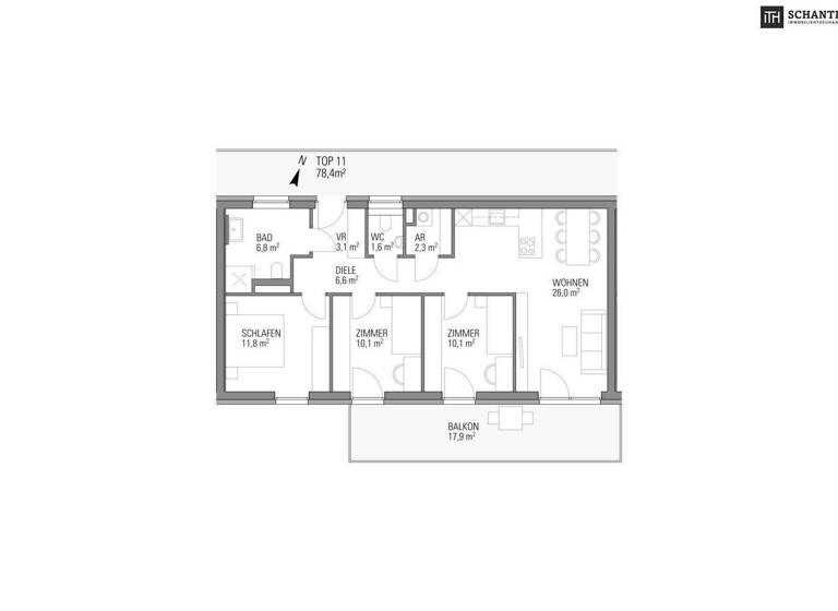Wohnung zum Kauf - Erstbezug provisionsfrei 329.000 € 4 Zimmer 78,4 m² 1. Geschoss frei ab sofort Zirbenweg Kalsdorf bei Graz 8401