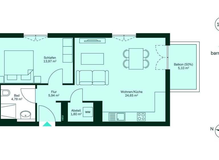 Wohnung zum Kauf - Neubau provisionsfrei 329.900 € 2 Zimmer 54 m² 1. Geschoss Köpenicker Allee 135 Karlshorst Berlin 10318