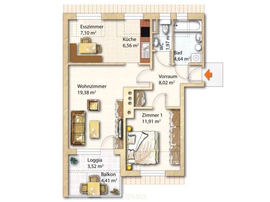 Wohnung zum Kauf 119.000 € 2 Zimmer Richard-Wagner-Weg Leibnitz 8430