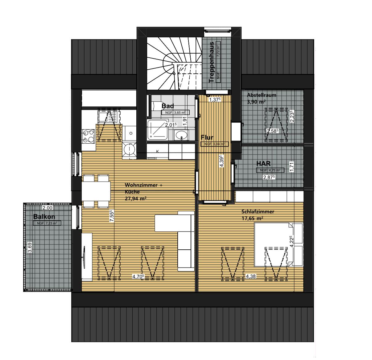 Wohnung zum Kauf 279.000 € 2 Zimmer 70,8 m²<br/>Wohnfläche 1.<br/>Geschoss Sandershausen Niestetal 34266