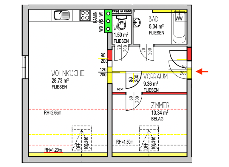 Wohnung zur Miete 616 € 2 Zimmer 56 m² 2. Geschoss Groß-Schweinbarth 2221