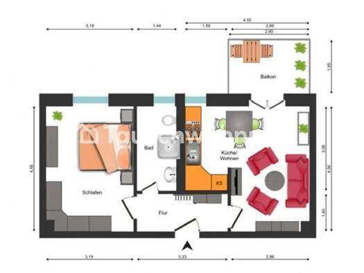 Wohnung zur Miete Tauschwohnung 350 € 2 Zimmer 43 m² 2. Geschoss Plauen Ortsamtsbereich Plauen 01187