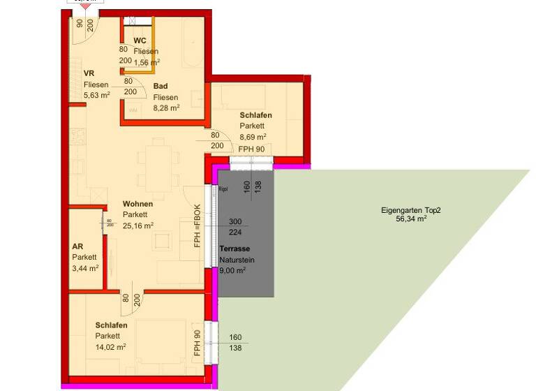 Wohnung zum Kauf - Erstbezug provisionsfrei 297.232 € 3 Zimmer 66,8 m² EG Nettingsdorf 4053
