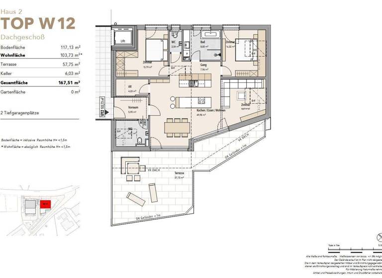 Penthouse zum Kauf - Erstbezug 900.000 € 3 Zimmer 112,2 m² Kössen 6345