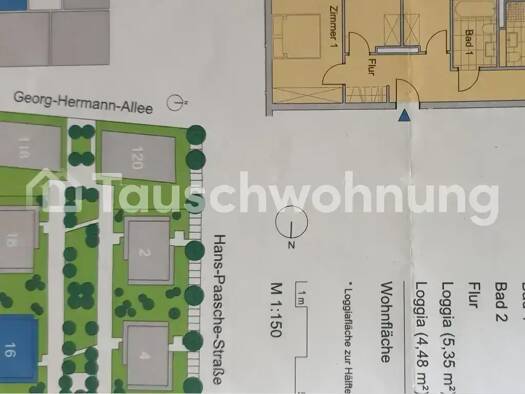 Wohnung zur Miete Tauschwohnung 640 € 4 Zimmer 91 m² 1. Geschoss Bornstedt Potsdam 14469