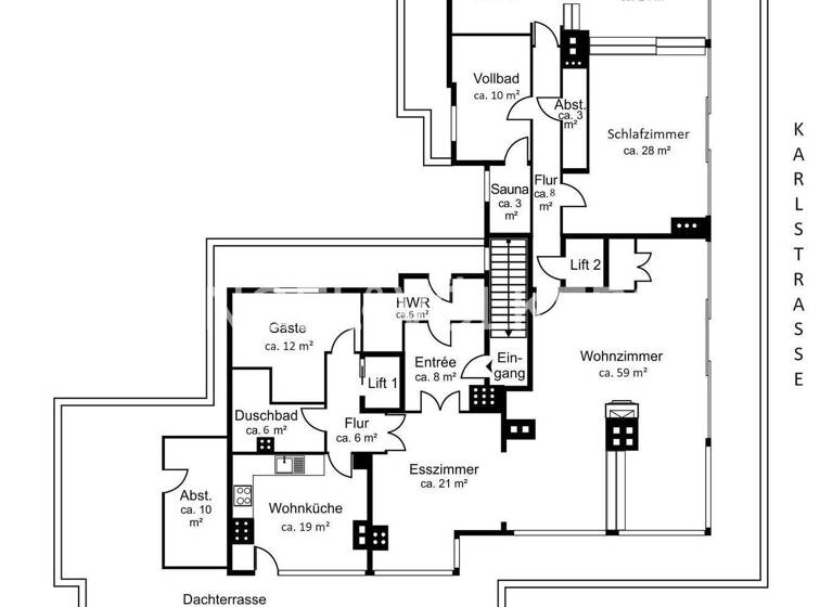 Penthouse zum Kauf 2.995.000 € 6 Zimmer 265 m² 3. Geschoss Uhlenhorst Hamburg 22085