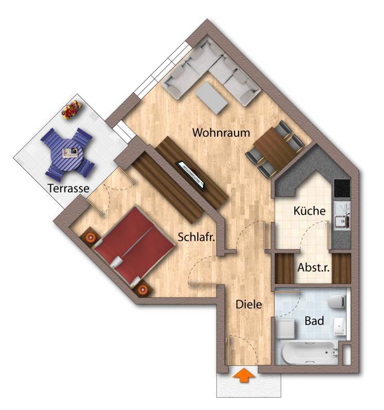 Wohnung zur Miete nur mit Wohnberechtigungsschein 318 € 2 Zimmer 61,3 m²<br/>Wohnfläche 1.<br/>Geschoss Stadtbachring 31 Zeulenroda Zeulenroda-Triebes 07937