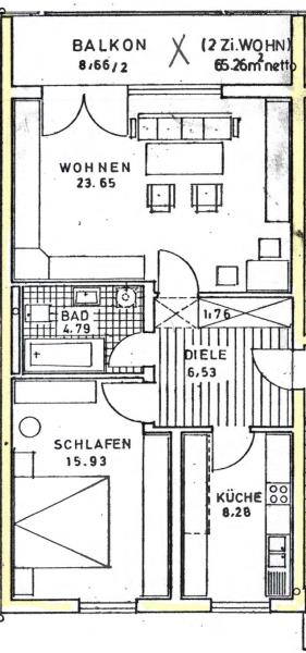 Wohnung zur Miete 620 € 2 Zimmer 65,3 m²<br/>Wohnfläche 2.<br/>Geschoss Stadt Ansbach 91522