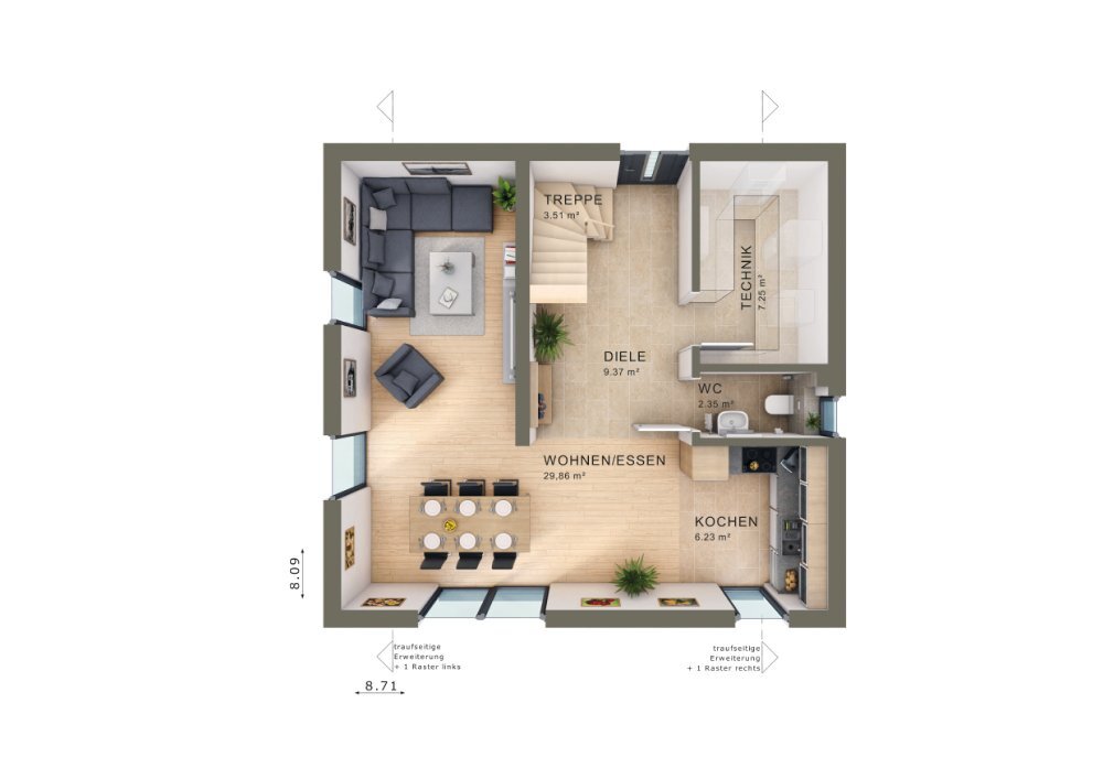 Einfamilienhaus zum Kauf provisionsfrei 360.413 € 5 Zimmer 113 m²<br/>Wohnfläche 830 m²<br/>Grundstück Dishley Friedland 17098