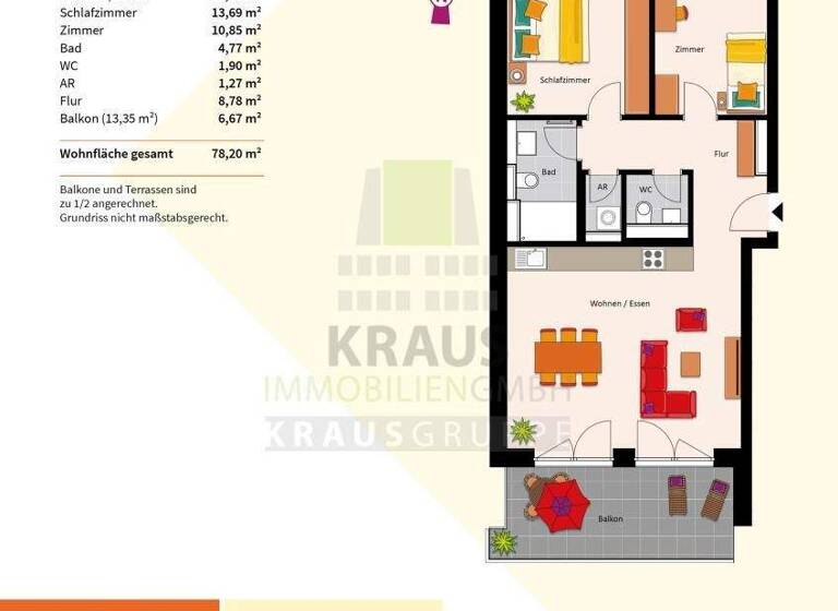 Wohnung zum Kauf provisionsfrei 559.000 € 3 Zimmer 78,2 m² 3. Geschoss Rohrbach Heidelberg 69126