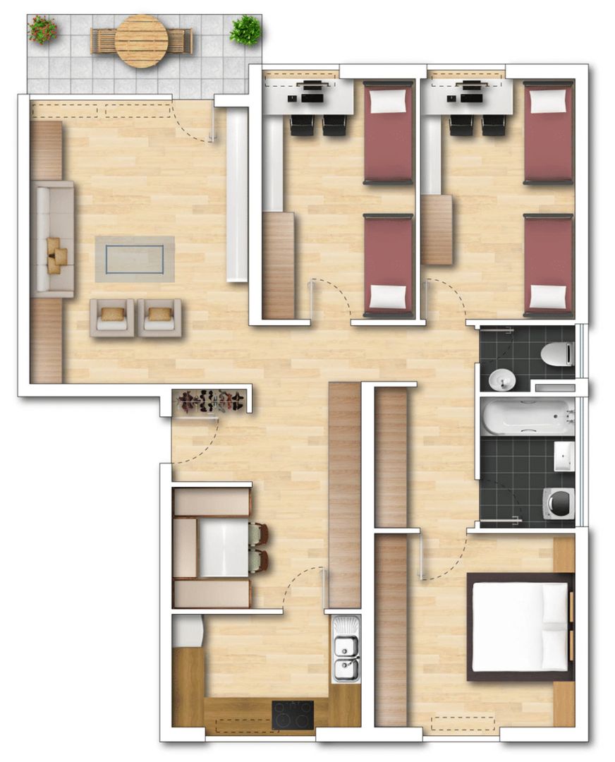 Wohnung zur Miete 700 € 4,5 Zimmer 97 m²<br/>Wohnfläche ab sofort<br/>Verfügbarkeit Robinsonplatz Wulfen Dorsten 46286