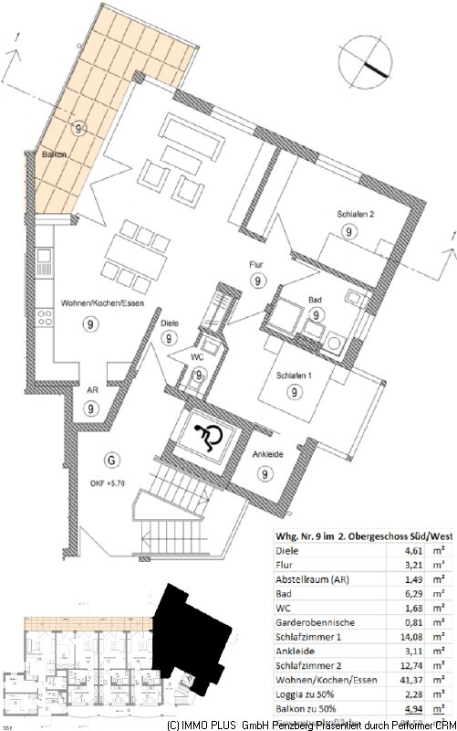 Wohnung zum Kauf provisionsfrei 723.450 € 3 Zimmer 96,6 m²<br/>Wohnfläche 2.<br/>Geschoss 31.03.2025<br/>Verfügbarkeit Penzberg Penzberg 82377