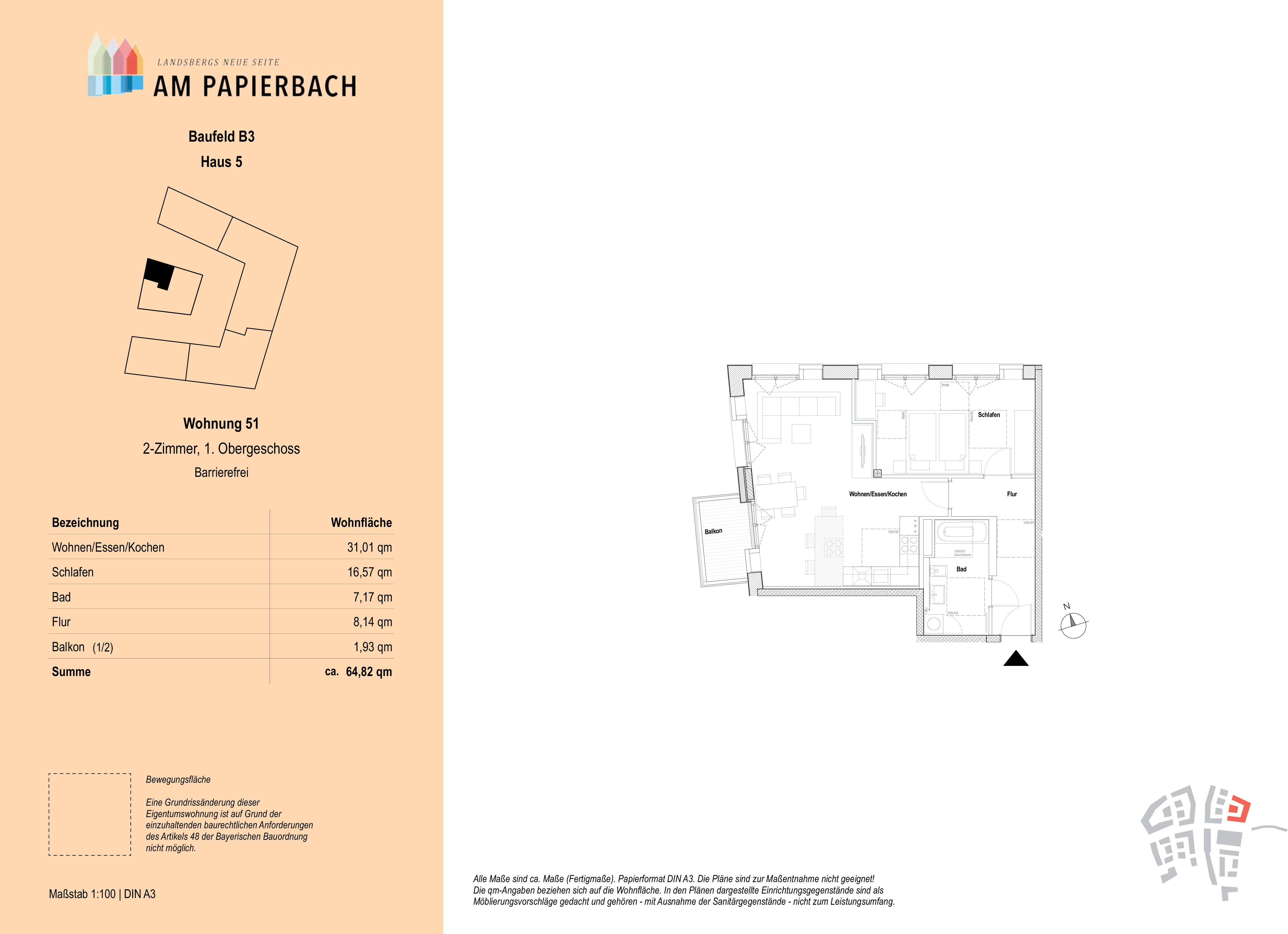 Wohnung zum Kauf provisionsfrei 569.900 € 2 Zimmer 64,8 m²<br/>Wohnfläche 1.<br/>Geschoss Stadtgebiet Landsberg am Lech 86899