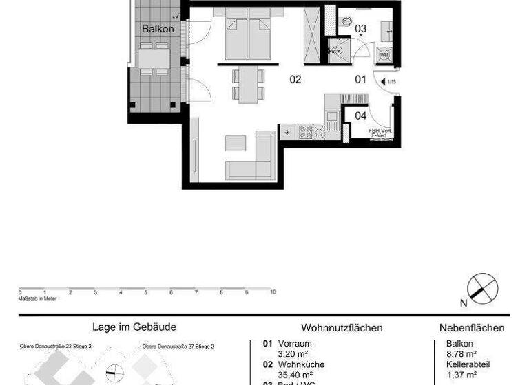 Wohnung zum Kauf - Erstbezug provisionsfrei 402.000 € 1,5 Zimmer 46 m² 1. Geschoss Obere Donaustraße Wien 1020