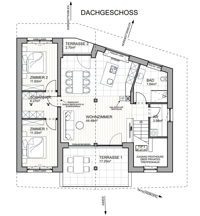 Wohnung zum Kauf provisionsfrei 784.900 € 3 Zimmer 87,3 m²<br/>Wohnfläche 3.<br/>Geschoss Lans 6072