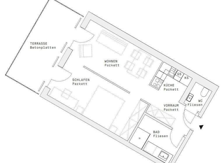 Wohnung zur Miete - Erstbezug 765 € 1,5 Zimmer 47 m² EG Wien 1220
