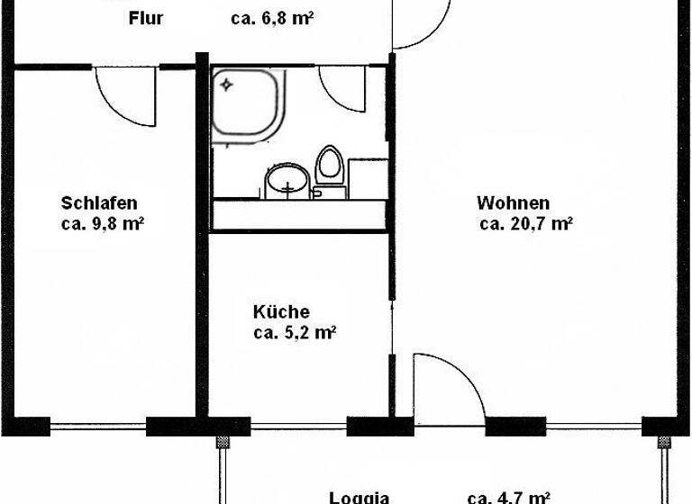 Wohnung zur Miete 850 € 2 Zimmer 48 m² 1. Geschoss frei ab 30.06.2026 Südvorstadt-Ost Dresden 01069