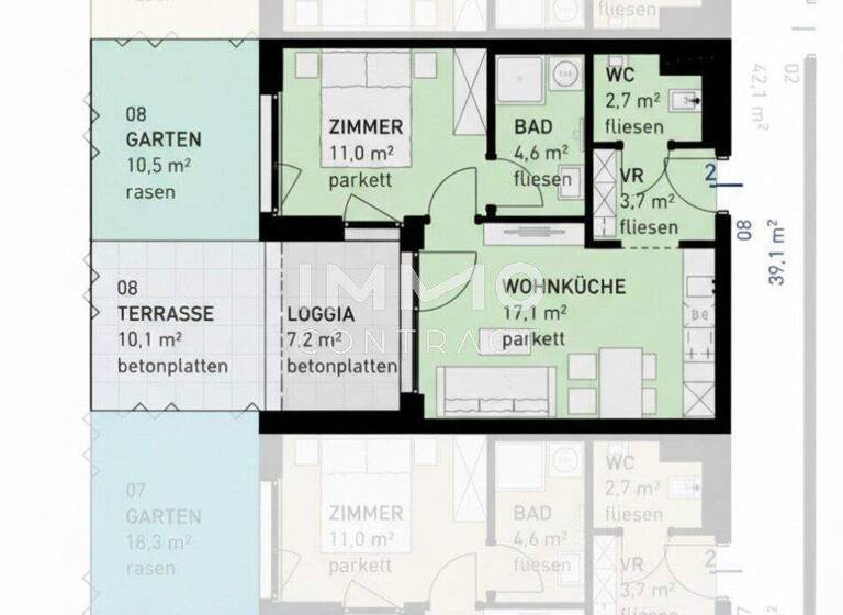 Wohnung zum Kauf - Erstbezug 299.500 € 2 Zimmer 39,1 m² EG frei ab 30.06.2028 Wulzendorfstraße 101 Wien 1220