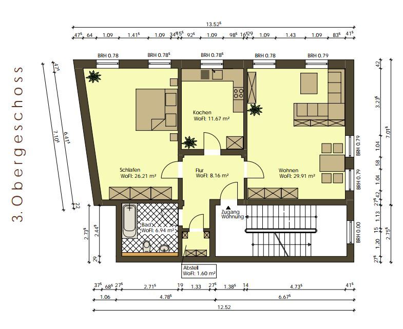 Wohnung zur Miete 840 € 2 Zimmer 84 m²<br/>Wohnfläche 3.<br/>Geschoss Obere Schlossgasse 2 Altstadt Weimar 99423