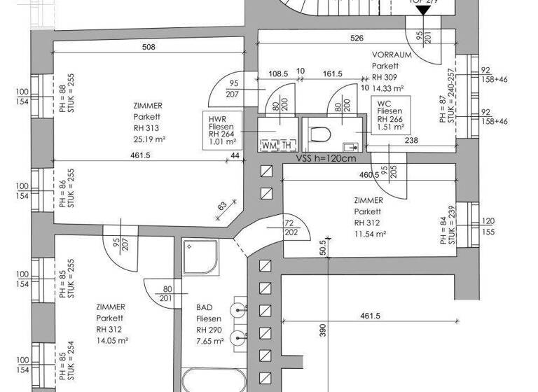 Wohnung zum Kauf 599.000 € 3 Zimmer 75,5 m² 3. Geschoss Wien 1090