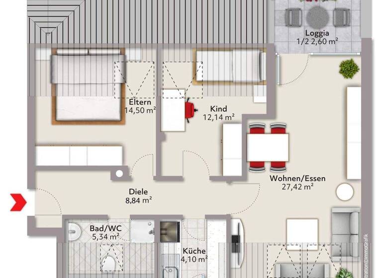 Wohnung zur Miete 1.110 € 3 Zimmer 75,4 m² 3. Geschoss frei ab 01.04.2026 Landsberg 86899