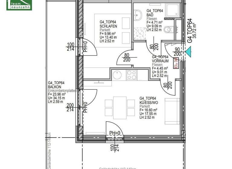 Wohnung zur Miete 472 € 2 Zimmer 35,7 m² 4. Geschoss Alte Poststraße 83-85 Lend Graz 8020