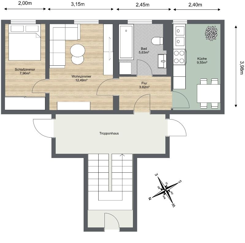 Wohnung zur Miete 232 € 2 Zimmer 40,3 m²<br/>Wohnfläche EG<br/>Geschoss Ziegeleistraße 22 Göhlis Riesa 01589